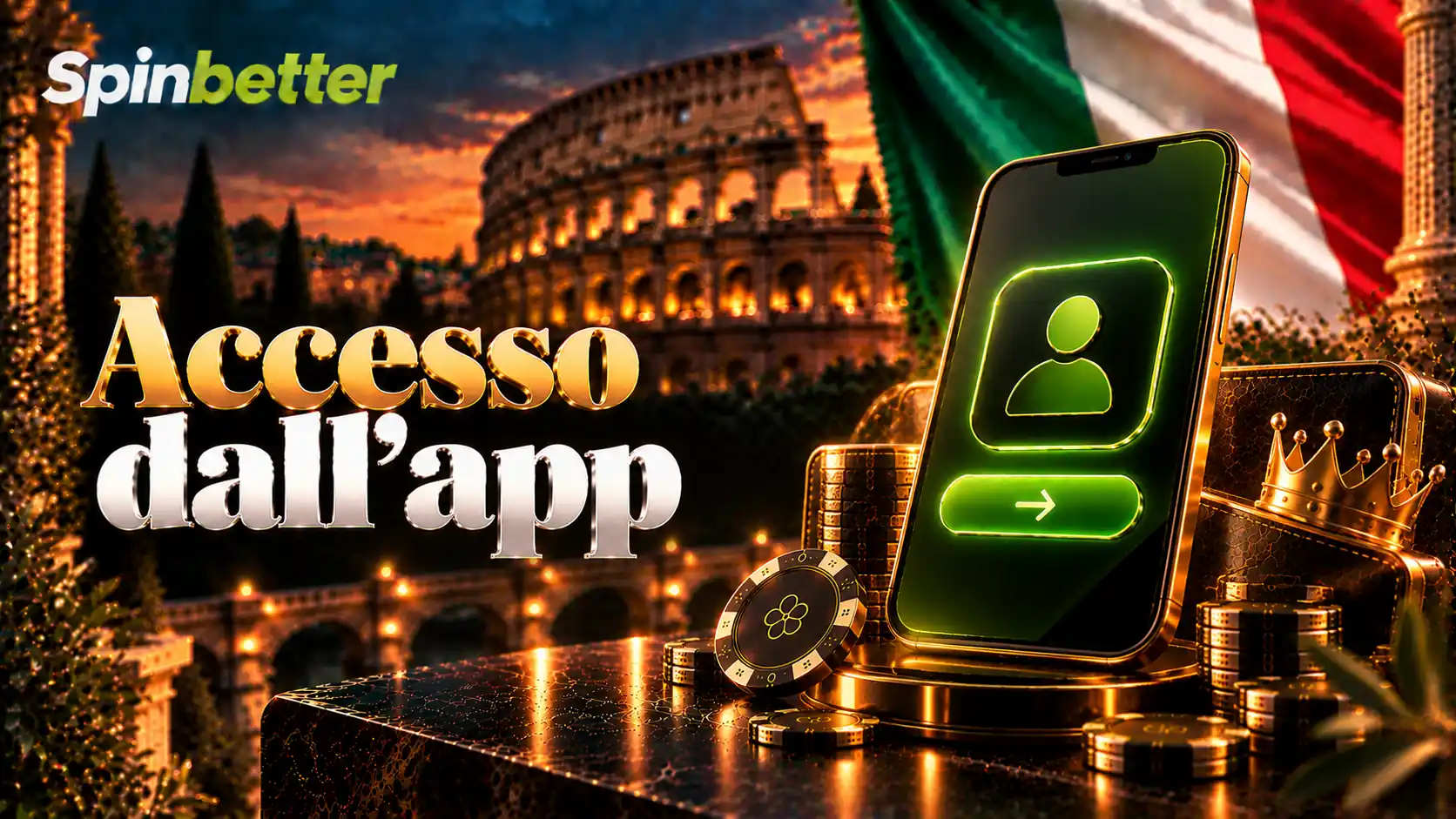 Schermata di accesso dell'applicazione SpinBetter per Android