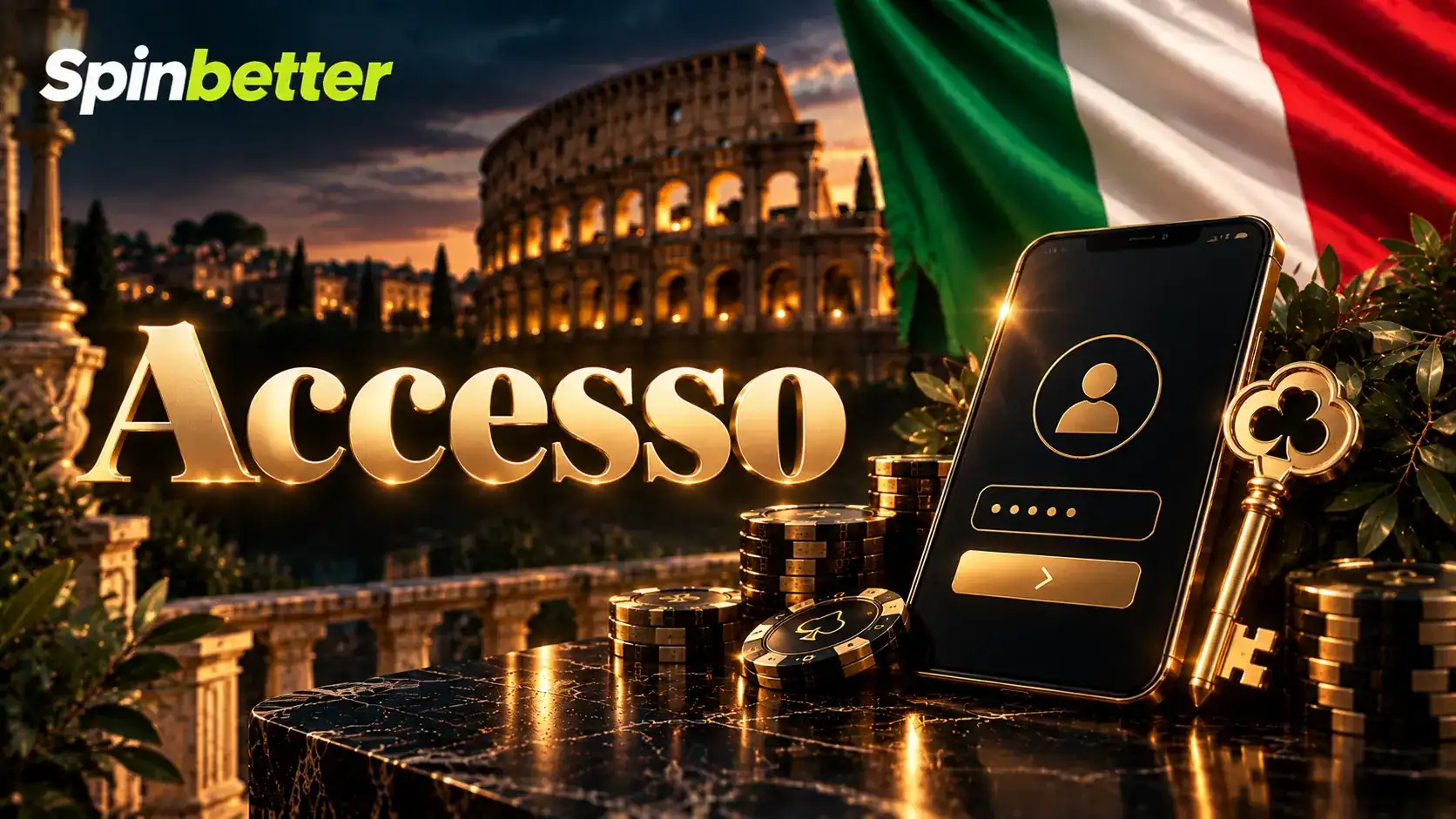 Modulo di accesso al conto SpinBetter con i campi per e-mail e password
